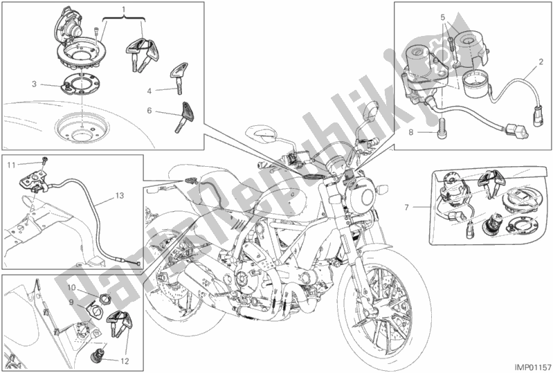 Wszystkie części do 13e - Urz? Dzenia Elektryczne Ducati Scrambler Full Throttle USA 803 2019